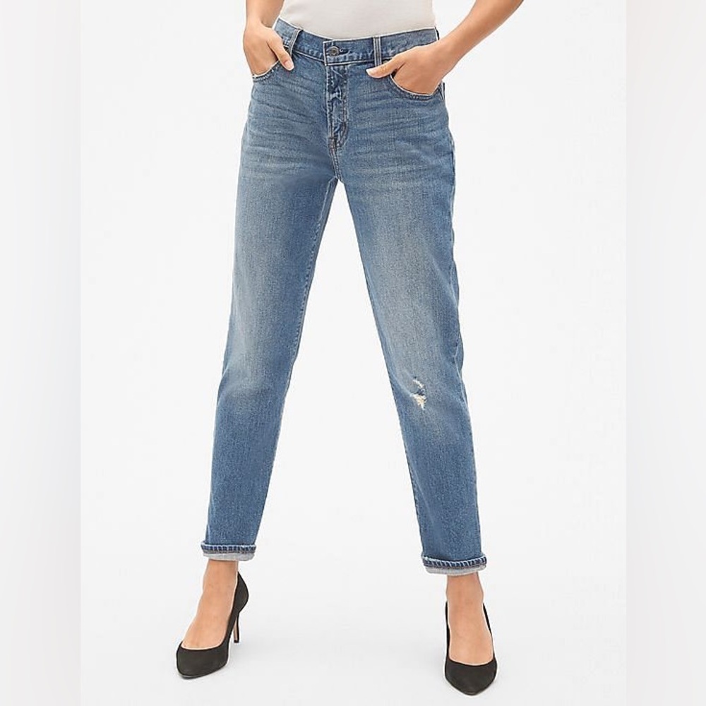 GAP Best Girlfriend Jeans, Medium Wash Distressed size 24/00